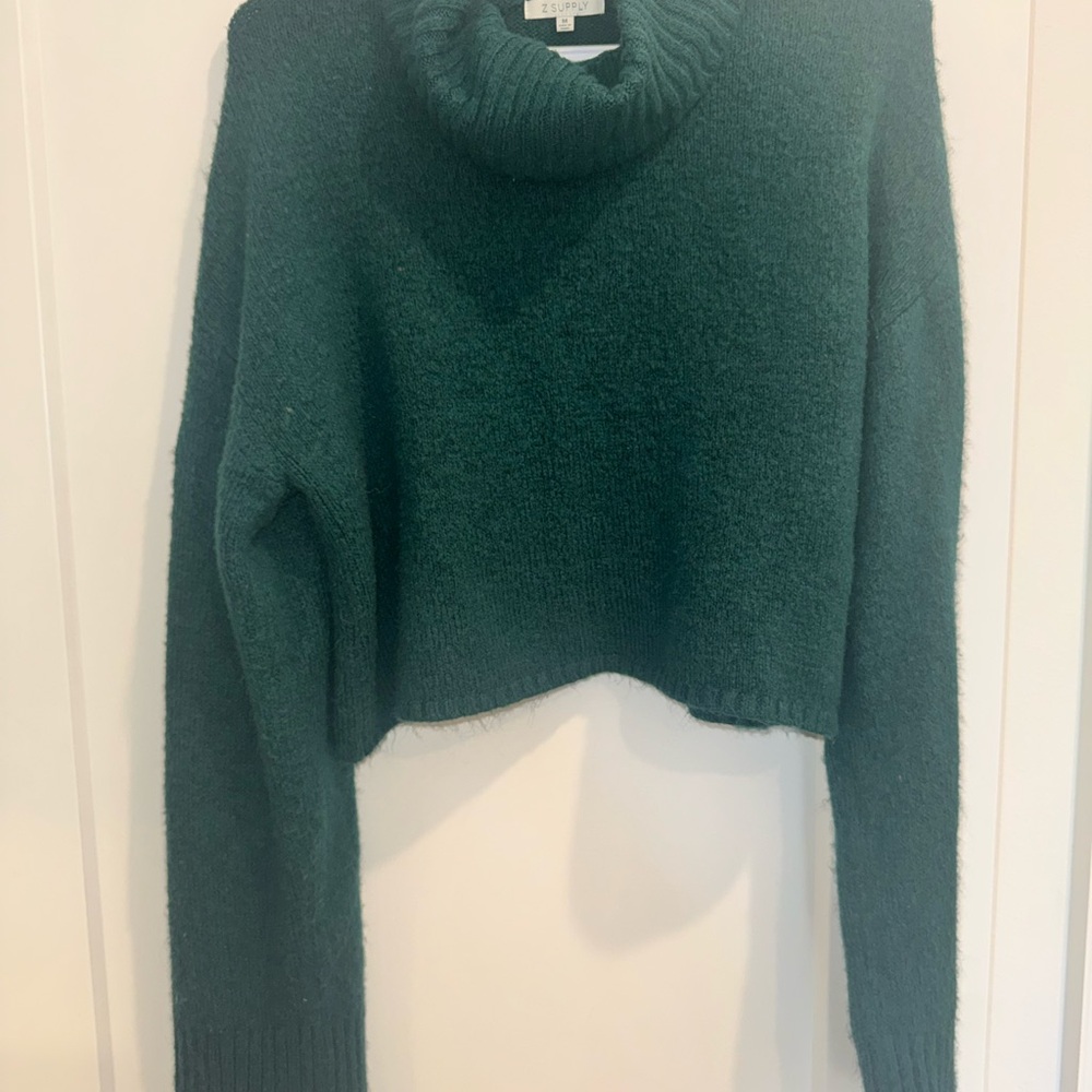 Z Supply Forest Green Cowl Neck Sweater